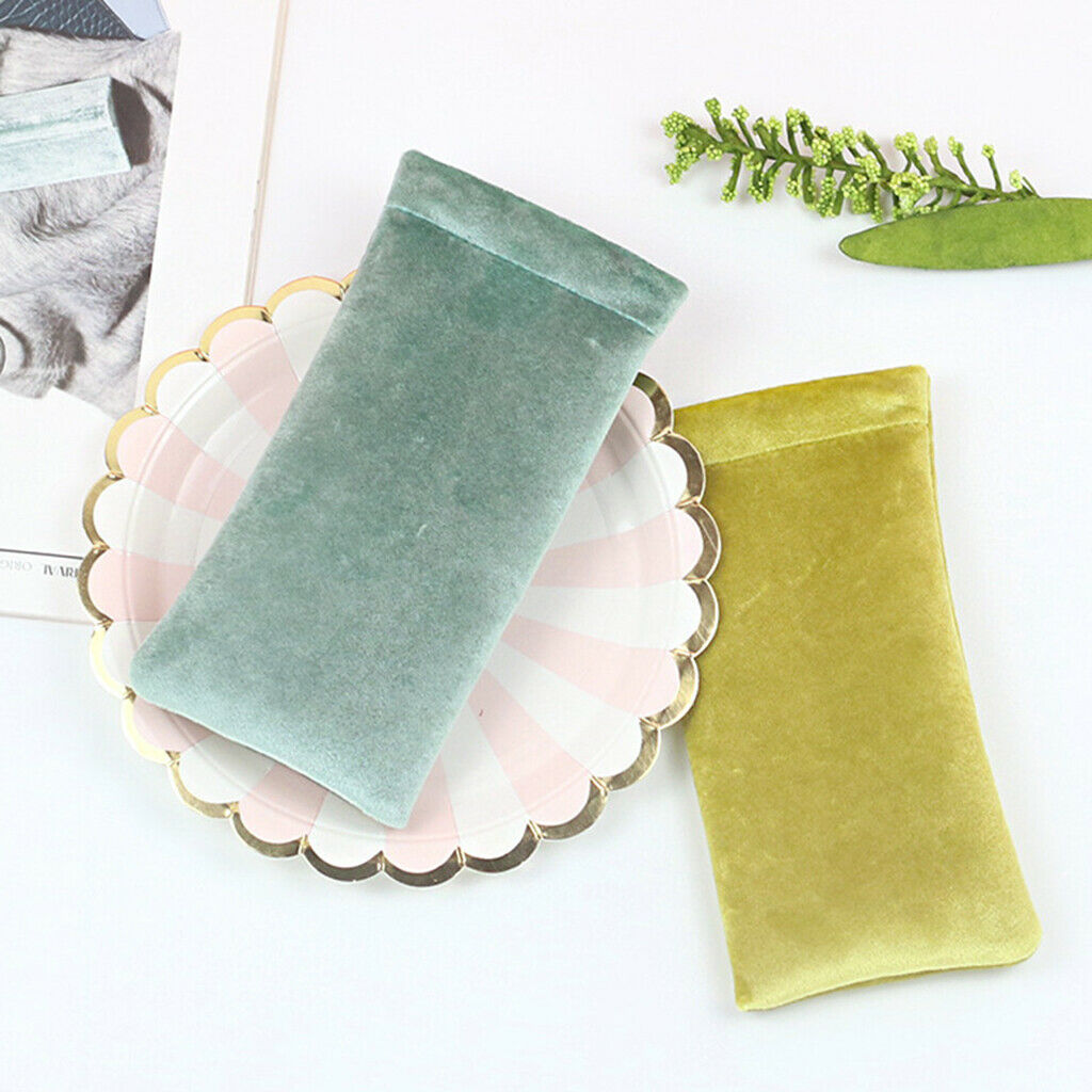 2x Velvet Sunglasses Pouch Eyeglass Goggles Holder Storage Bag Protector