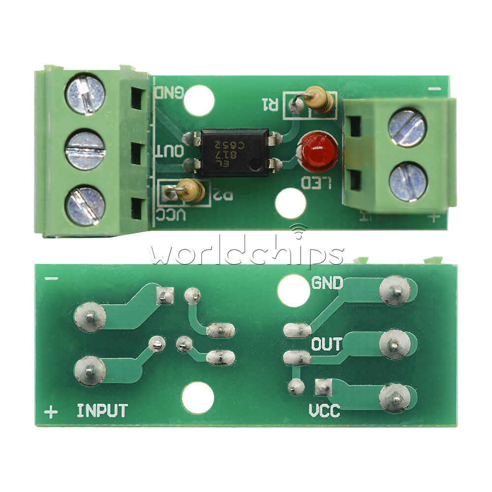 80KHz 1-Channel Optocoupler Isolation Module Input 12V No Din Rail Holder PLC