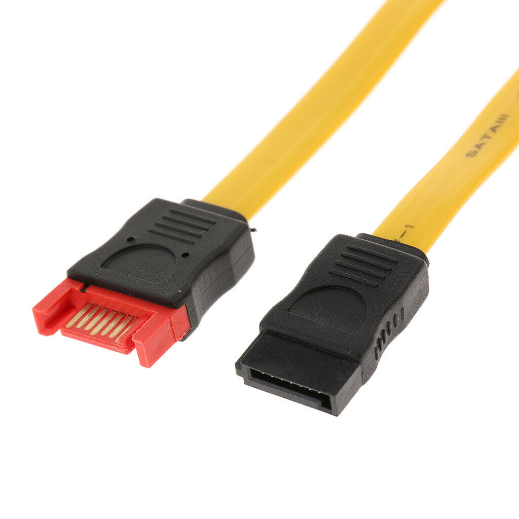 4X SATA III Cable, SATA III 7 Pin Male To 7 Pin Female Extension Cable-Yellow