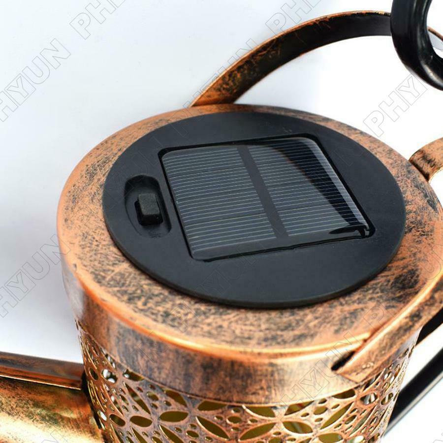 Solar LED Watering Can String Light Outdoor Garden Art Decorative Waterfall Lamp