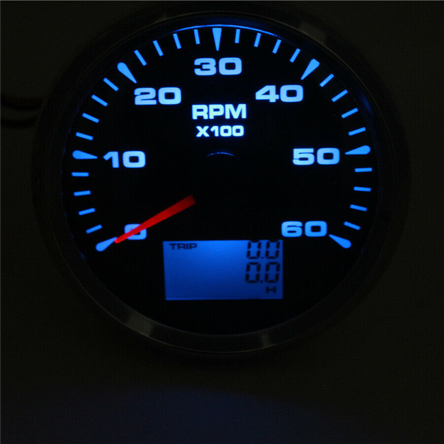 85mm Tachometer Tacho Gauge With Hour Meter Waterproof 6000 RPM Car Truck Marine