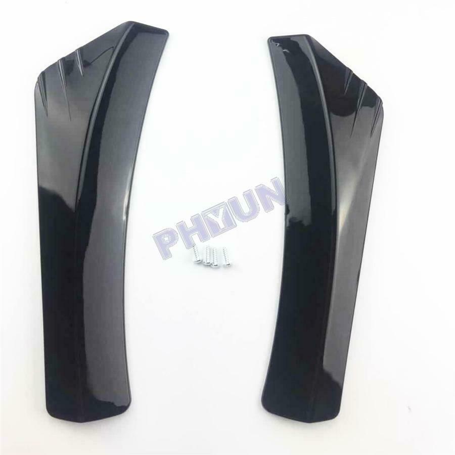 2x Car Rear Bumper Lip Splitter Protector w/ Screws Glossy Black ABS Universal
