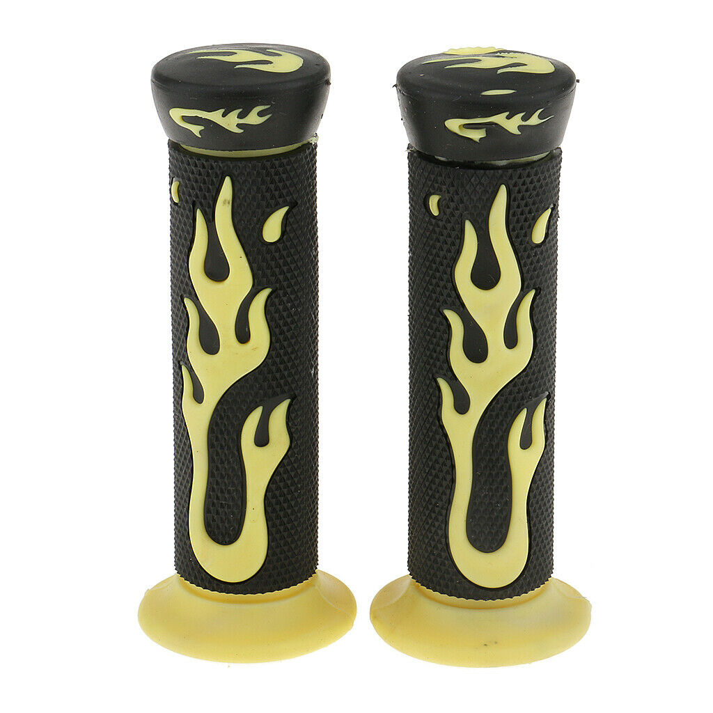 2 Pairs Yellow+Red 7/8'' 22mm Motorcycle Scooter Handlebar Hand Grips