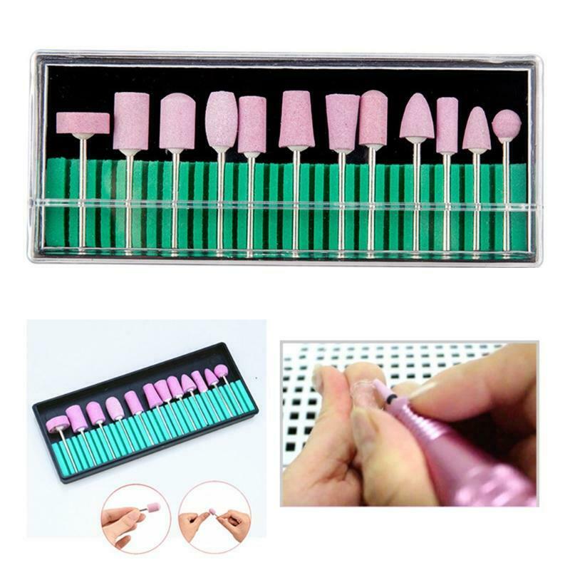 Quartz Milling Head Replacement Electric Grinding Cutters Nail Art with BOX