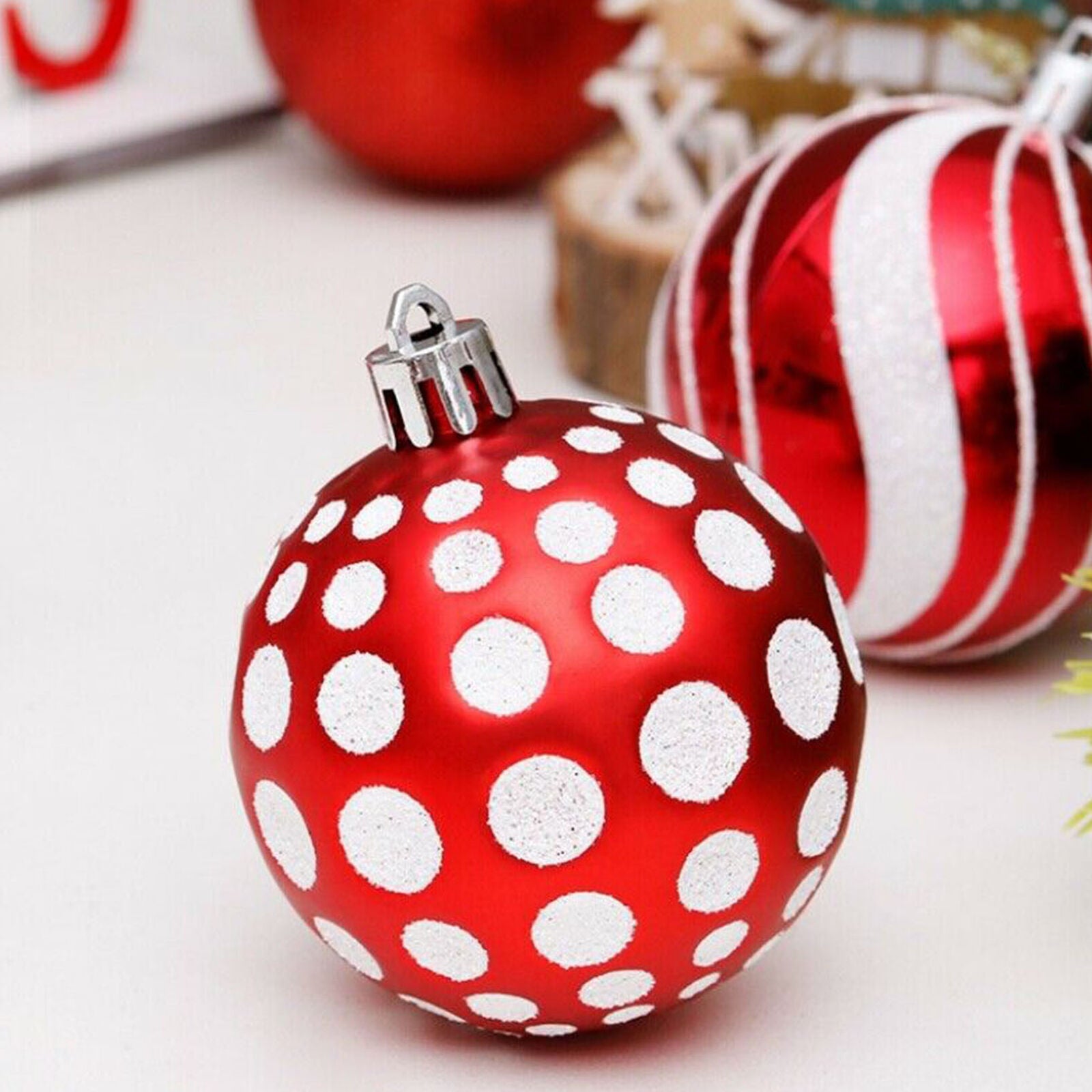 30Pcs Glitter Bright Christmas Tree Balls Ornament Baubles Xmas Party Decoration