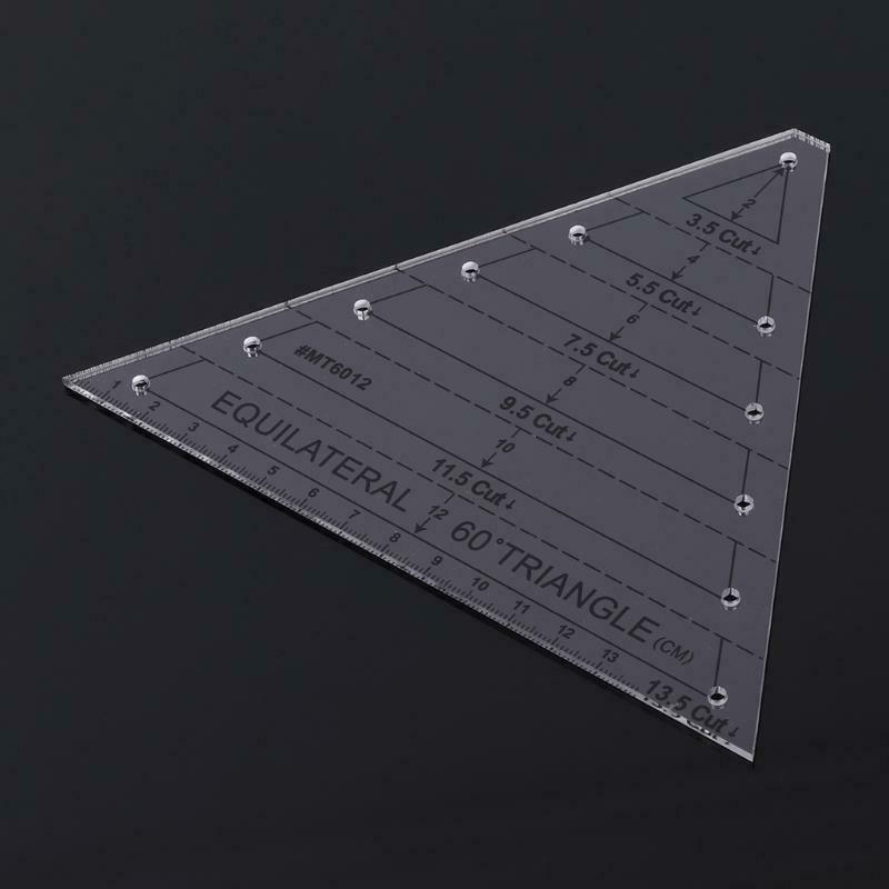 60 Degree Equilateral Triangle Quilting Ruler Template DIY Sewing Craft Tool