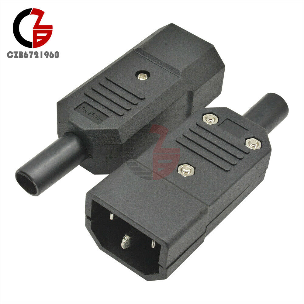 1/5/10PCS 250V 125V 10A IEC320 Mains Power Plug/ Socket Cable Connectors AC 15A