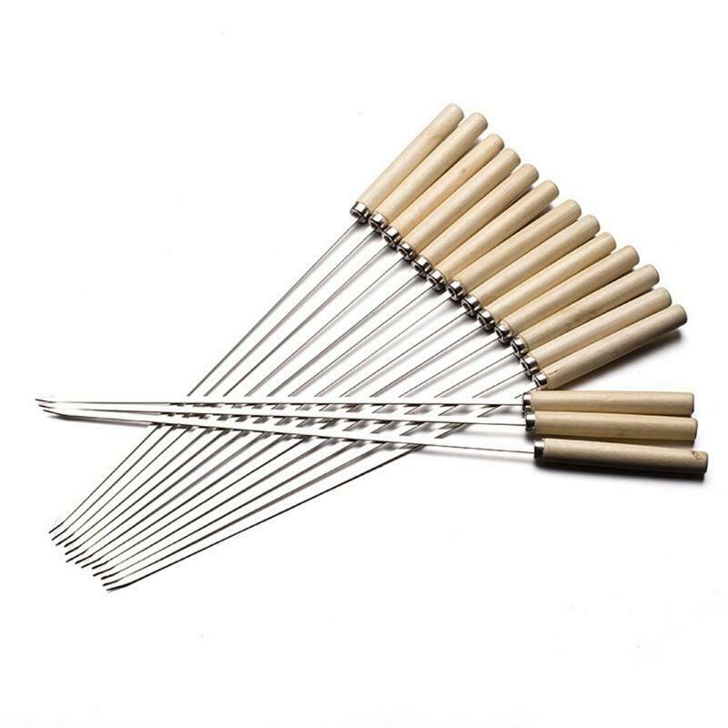 Kebab Grill Meat Vegetable and Fruits Cooking Grilling Sticks with Wooden Handle