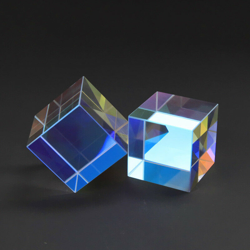 1PC Prism Six-Sided Light Combine Cube Prism Stained Glass Beam Splitting.l8