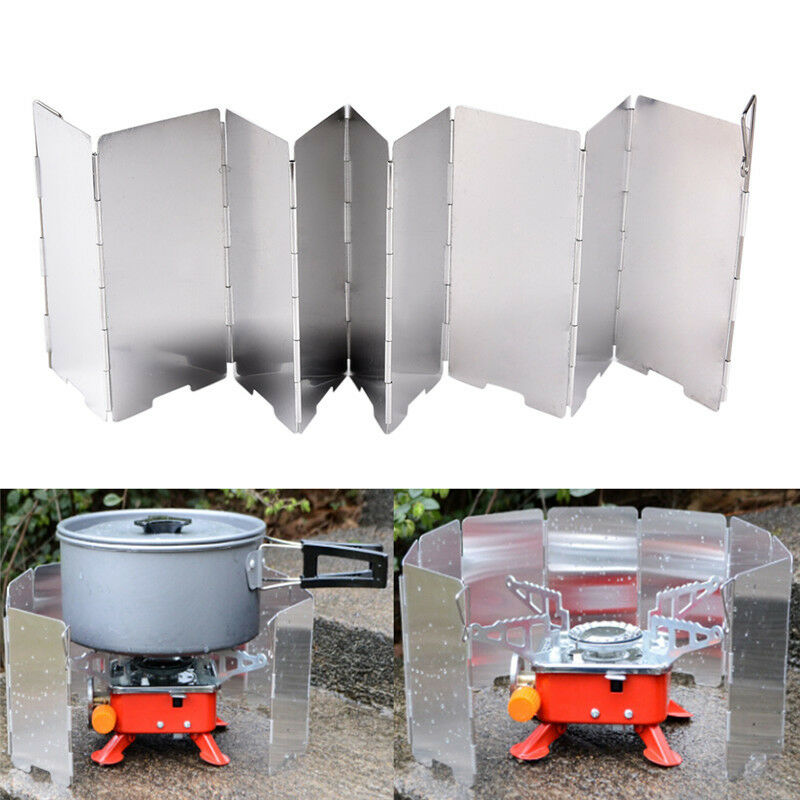 9 Plates Wind Deflectors Foldable Outdoor Camping Gas Stove Wind Shield Scre  NC