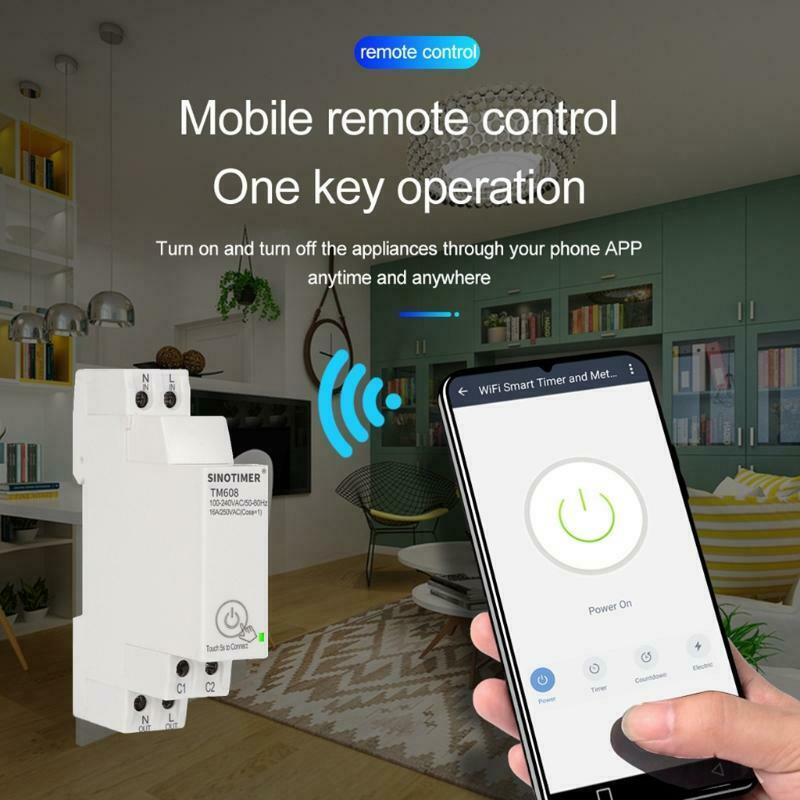 1 Phase WIFI Energy Meter w Timer Switch APP Remote Control 100-240VAC 110V 220V