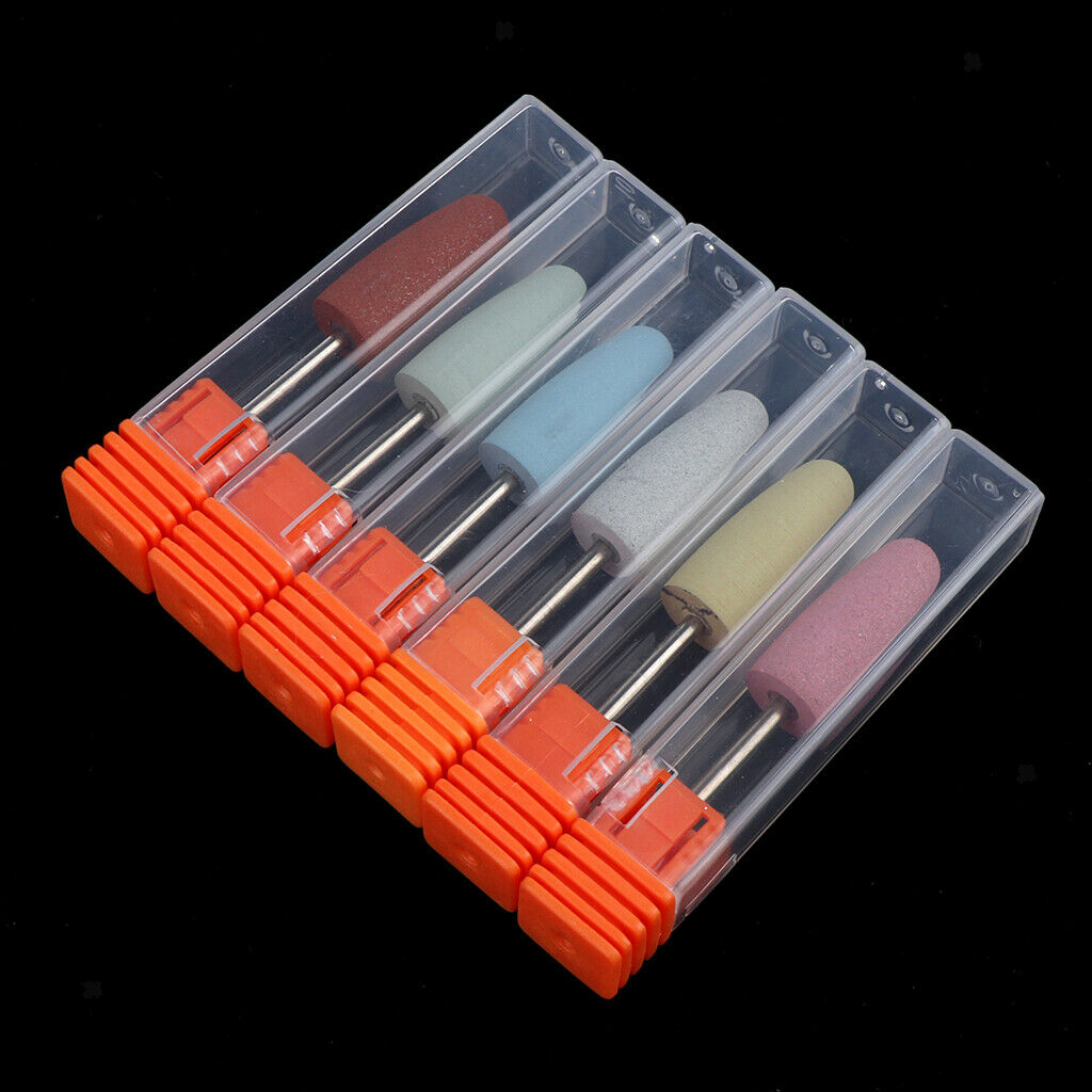 6pcs Silicone Polisher Grinder Nail Drill Bits For Electric Manicure Machine