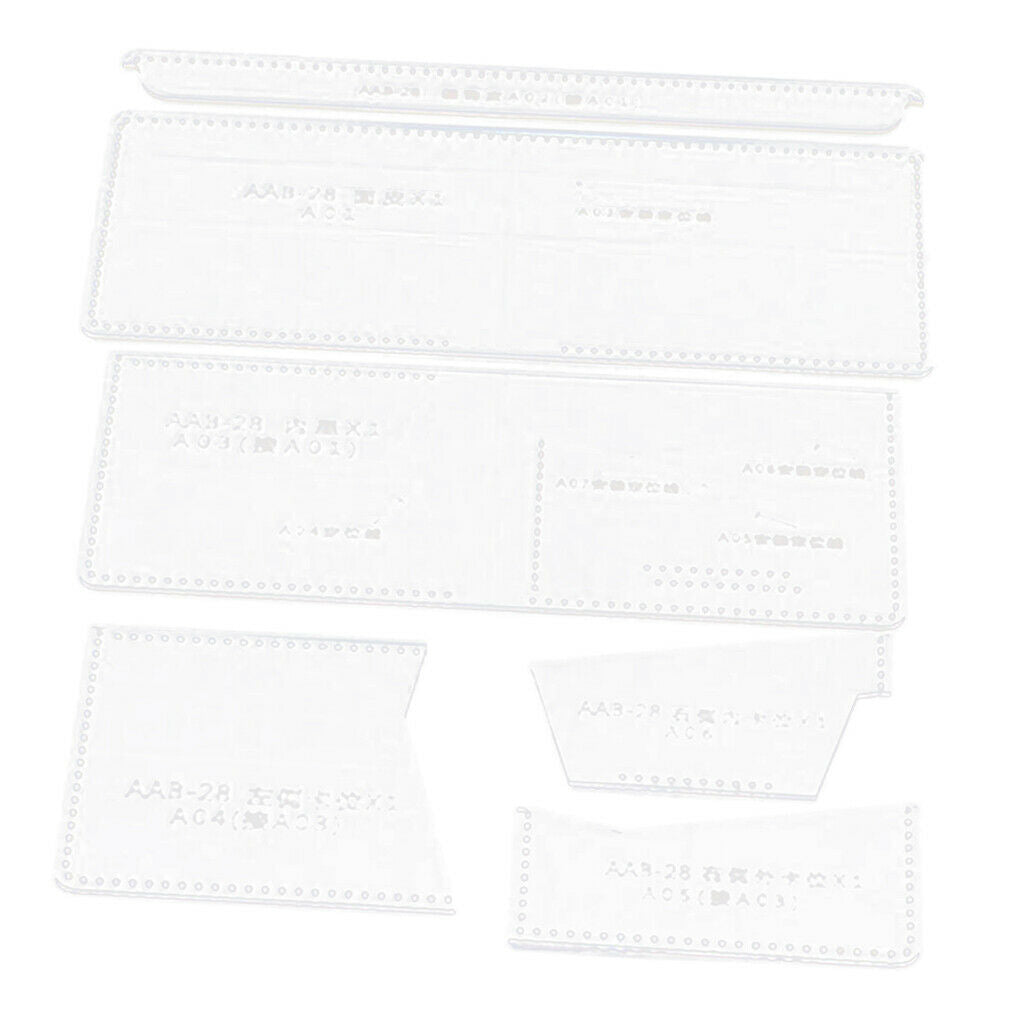Leather Hand Craft DIY Tool Folding Wallet Making Cutting Template Stencil