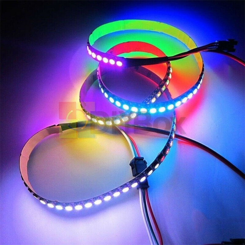 WS2812B 1M 60 5050 RGB LED Strip Leds 60LED Individual Addressable 5V Black PCB