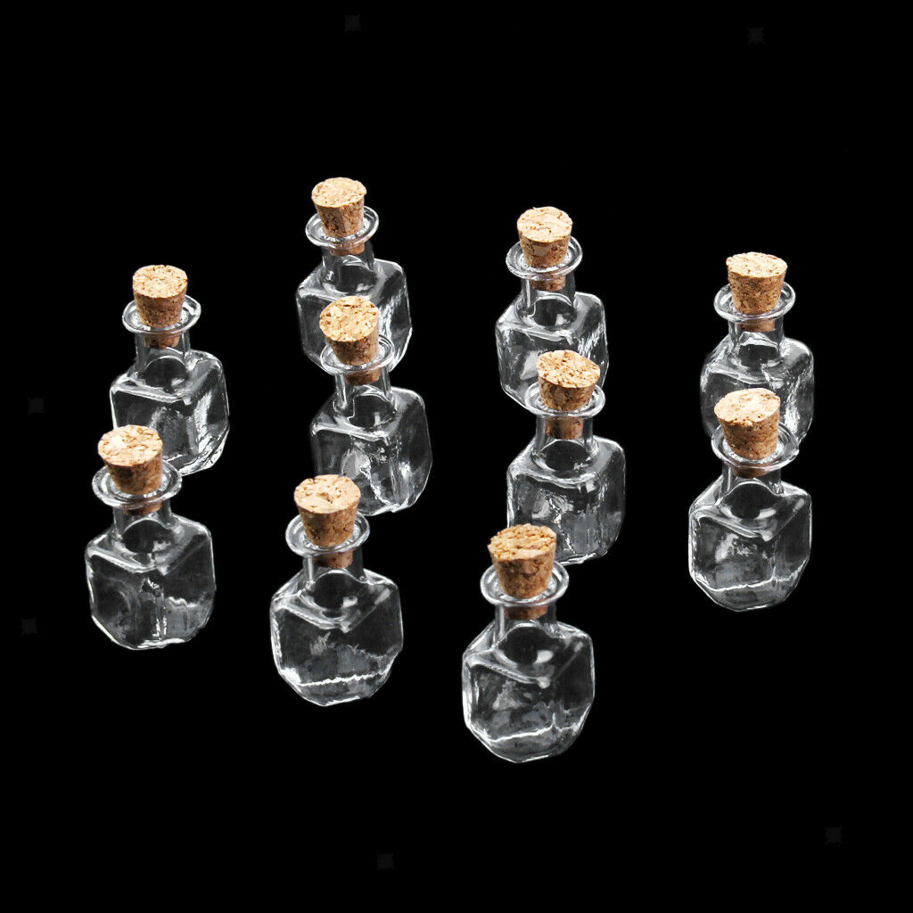 10Pieces Bottle Pendants + 50Pieces Screw Eye Pin + 50 Pieces Split Key Ring