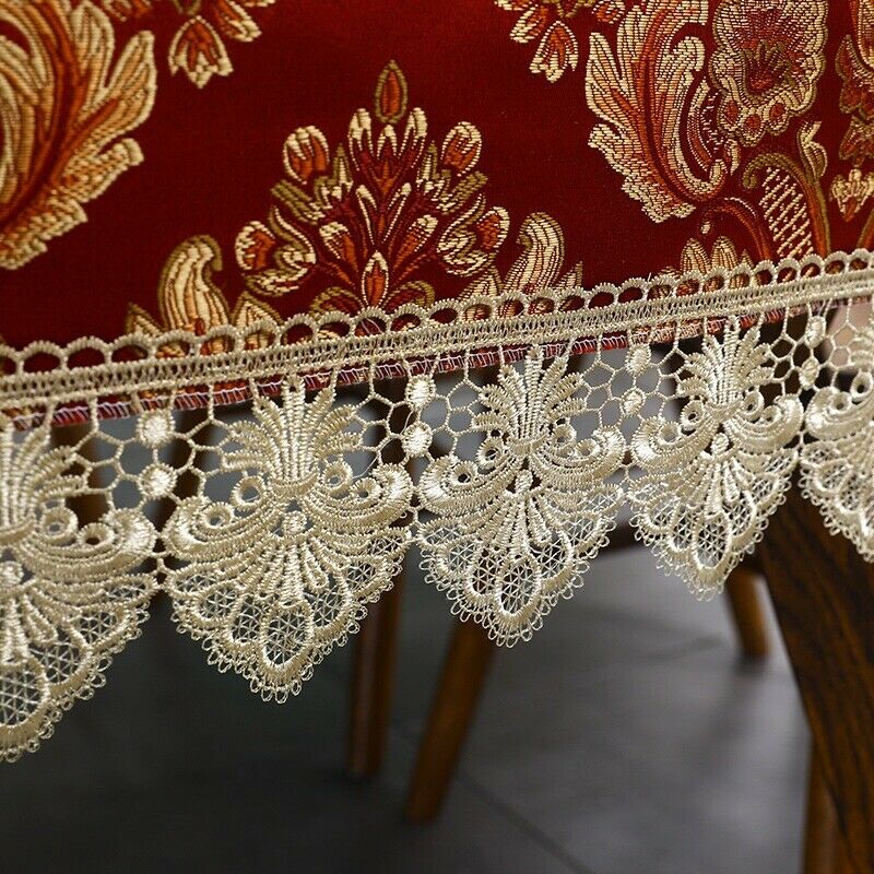 1X Chinese Lace Bedside Table Cloths Furniture Dust Covers Retro Room Decor Chic