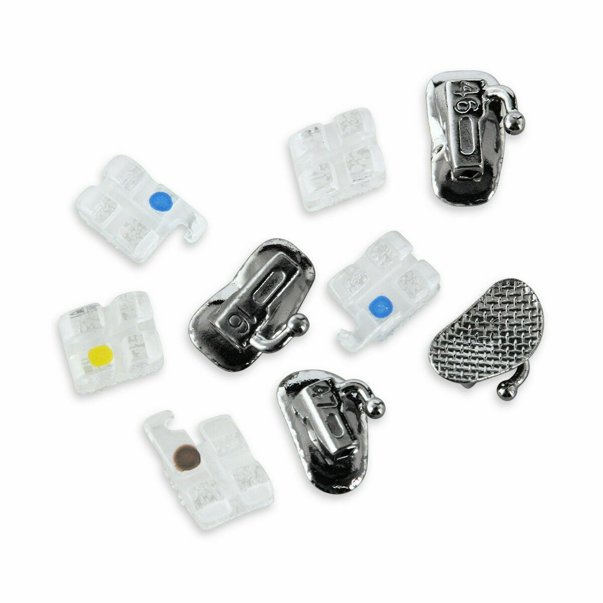 Orthodontic Sapphire Ceramic Bracket +Buccal Tube Dental Roth.022 3.4.5 Hooks