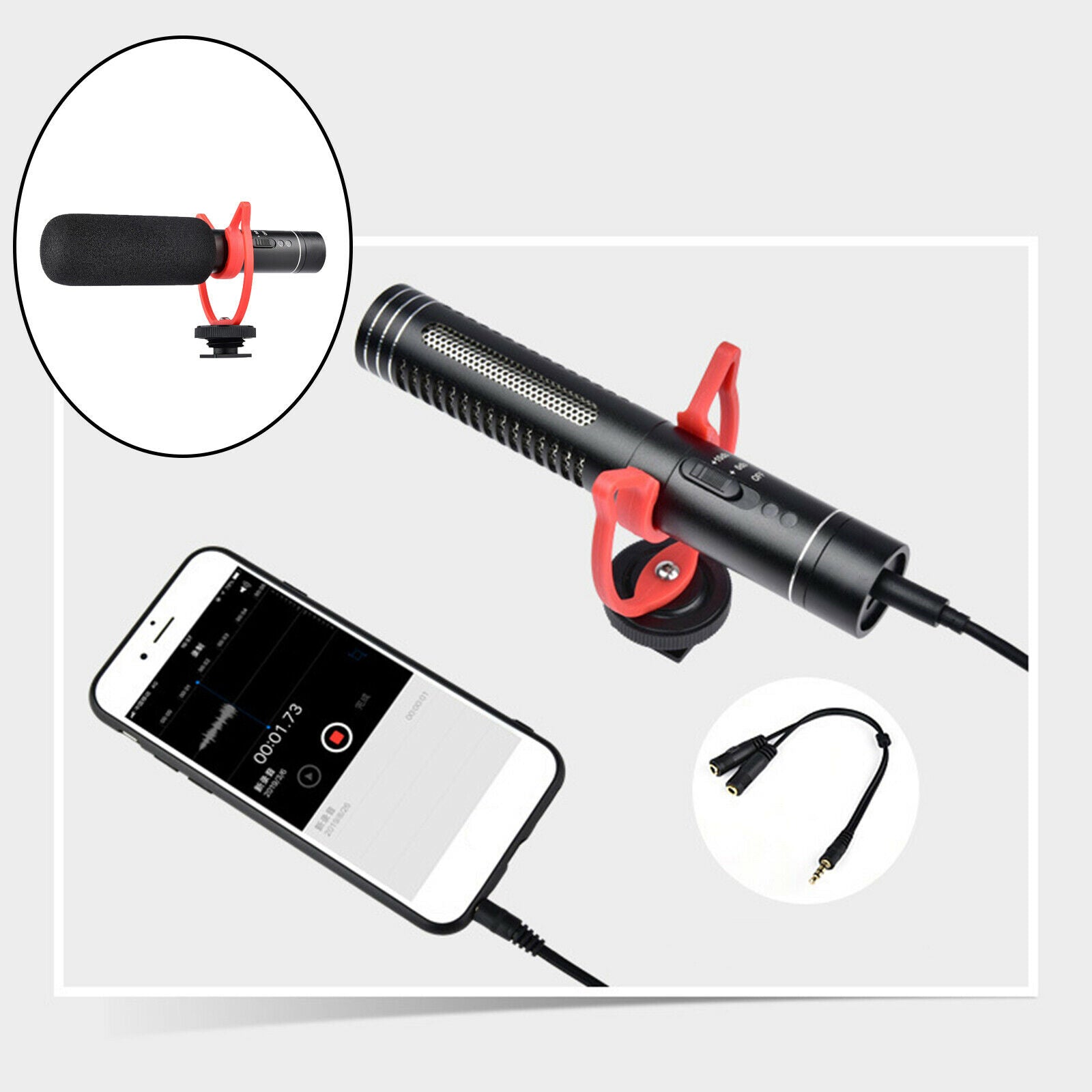 Shotgun Microphone Mic Set with for Camera DSLR Camcorder Vlogging Laptop