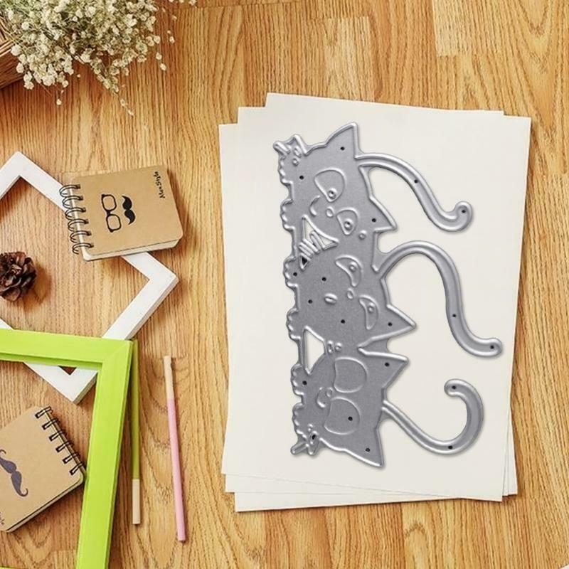 3 Cartoon Cats Carbon Steel Cutting Dies DIY Scrapbooking Photo Album Embossing