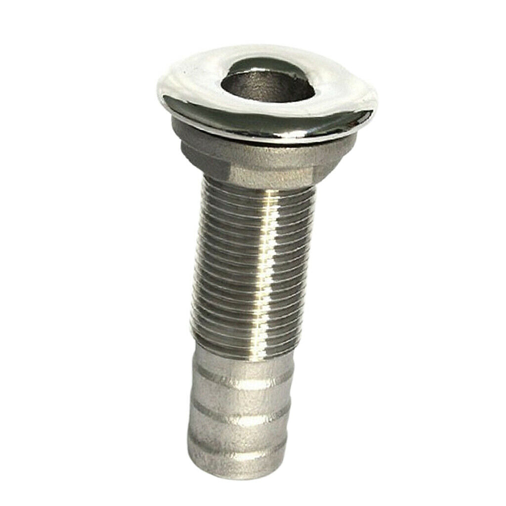 Polished Marine Boat Thru Hull Fittings/Drain Plug for Hose (3/4 inch, 316