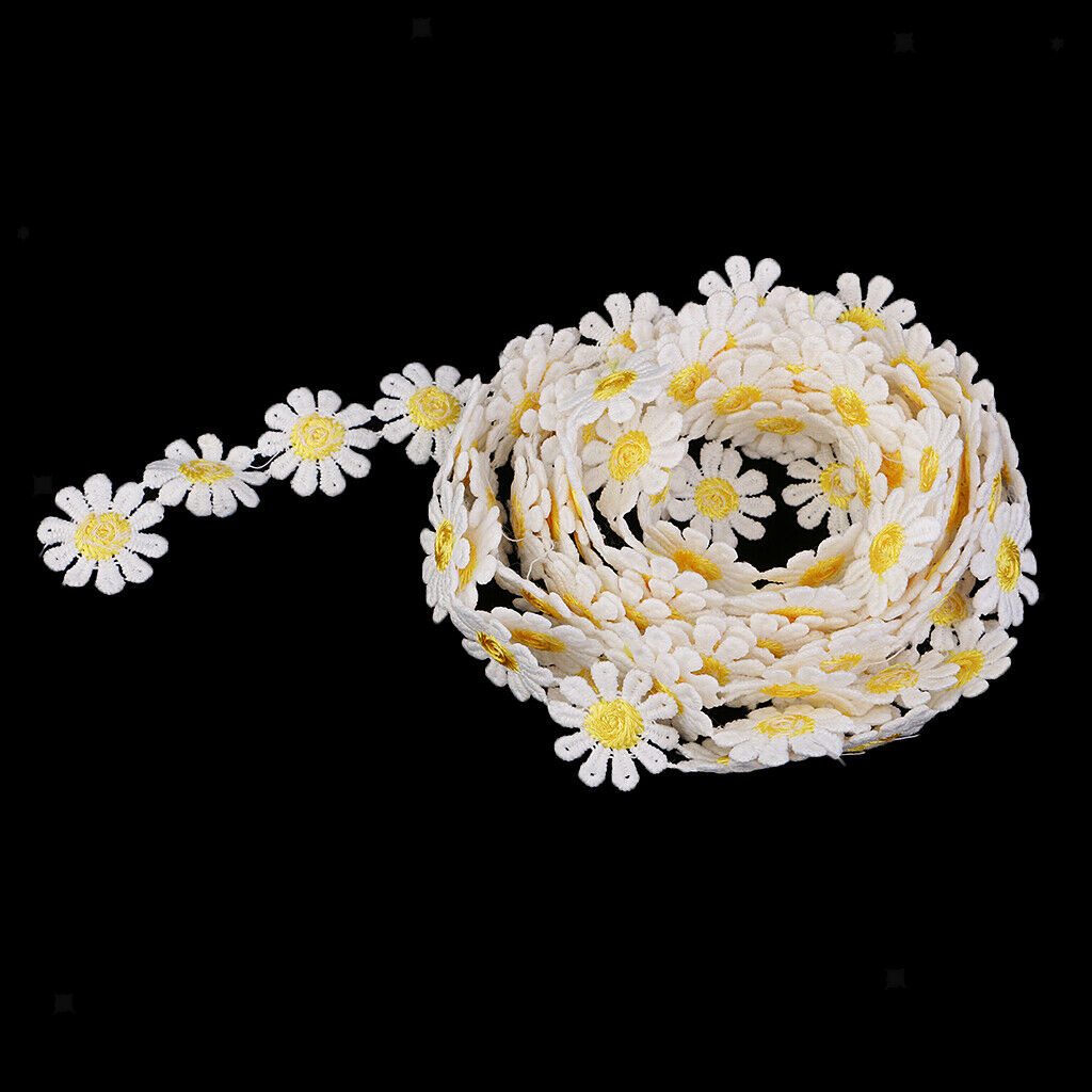 3 yards Daisy Flower   Lace Applique Sewing Trims Trim for Kid Girls Dress