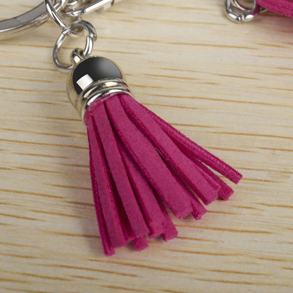 Butterfly Rhinestone Pendant Tassel Key Ring for Purse Bag Pendant Red