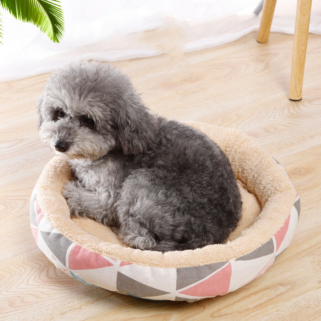 Dog Sleeping Bed Pet Round Cozy Comfortable Nest For Pet Dog Cat Pink-S