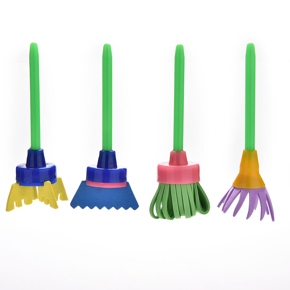 4 Pcs/lot Sponge Painting Brush Flower Stamp Kids DIY Graffiti Drawing Toys DEAU