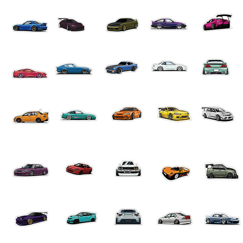100PCS Classic Sports Car Styling Graffiti Stickers WaterproofW GfBUAU