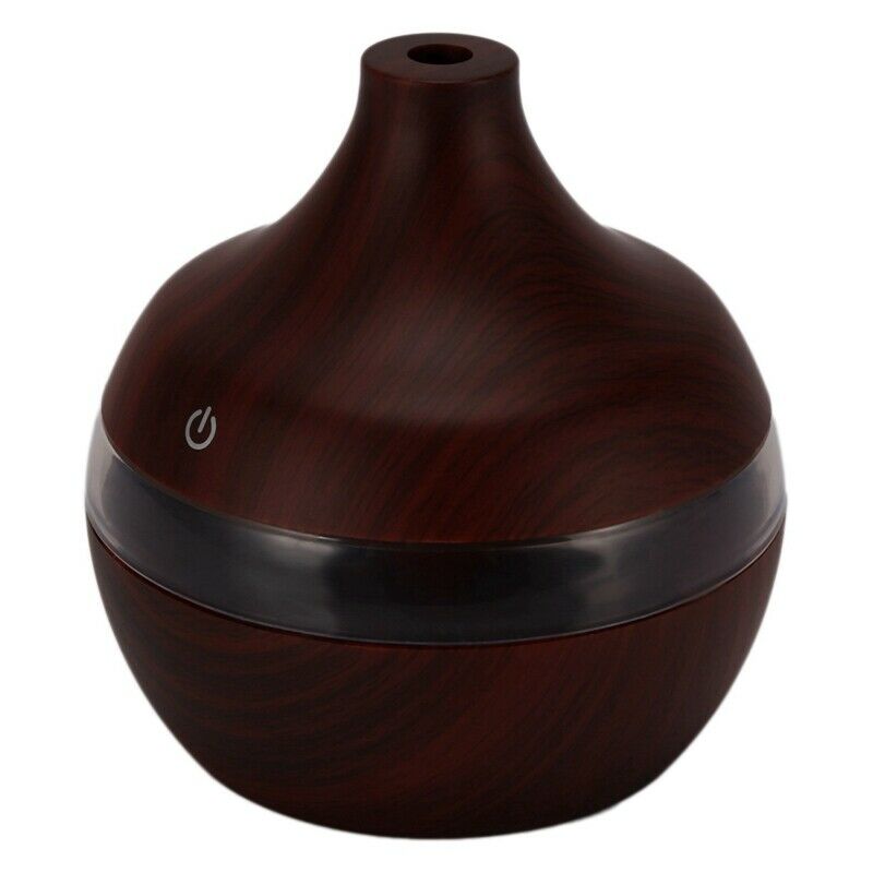 Usb 300Ml Aroma Humidifier Aromatherapy Wood Grain 7 Color Led Lights ElectricQ4