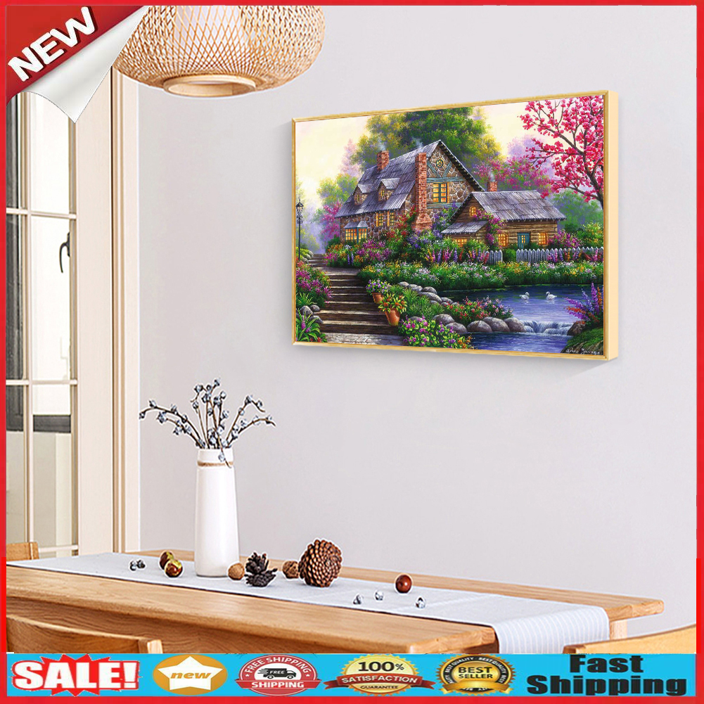 5D DIY Diamond Painting House Full Square Drill Embroidery Rhinestone Craft @