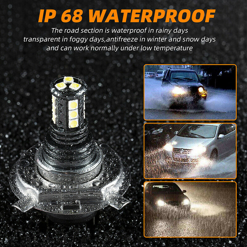 2x H7 LED Headlight Bulbs 28W 6500K Fog Lights Super Bright IP68 Conversion BDA