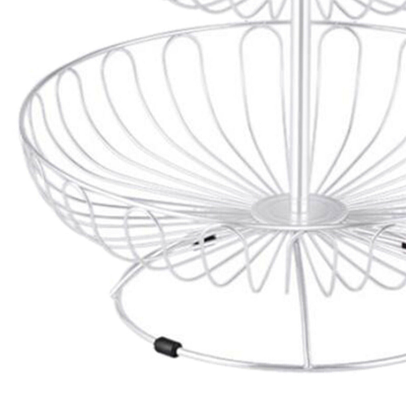 Metal Wire Countertop Basket Rack Stand for Fruit, Vegetables, Snacks White