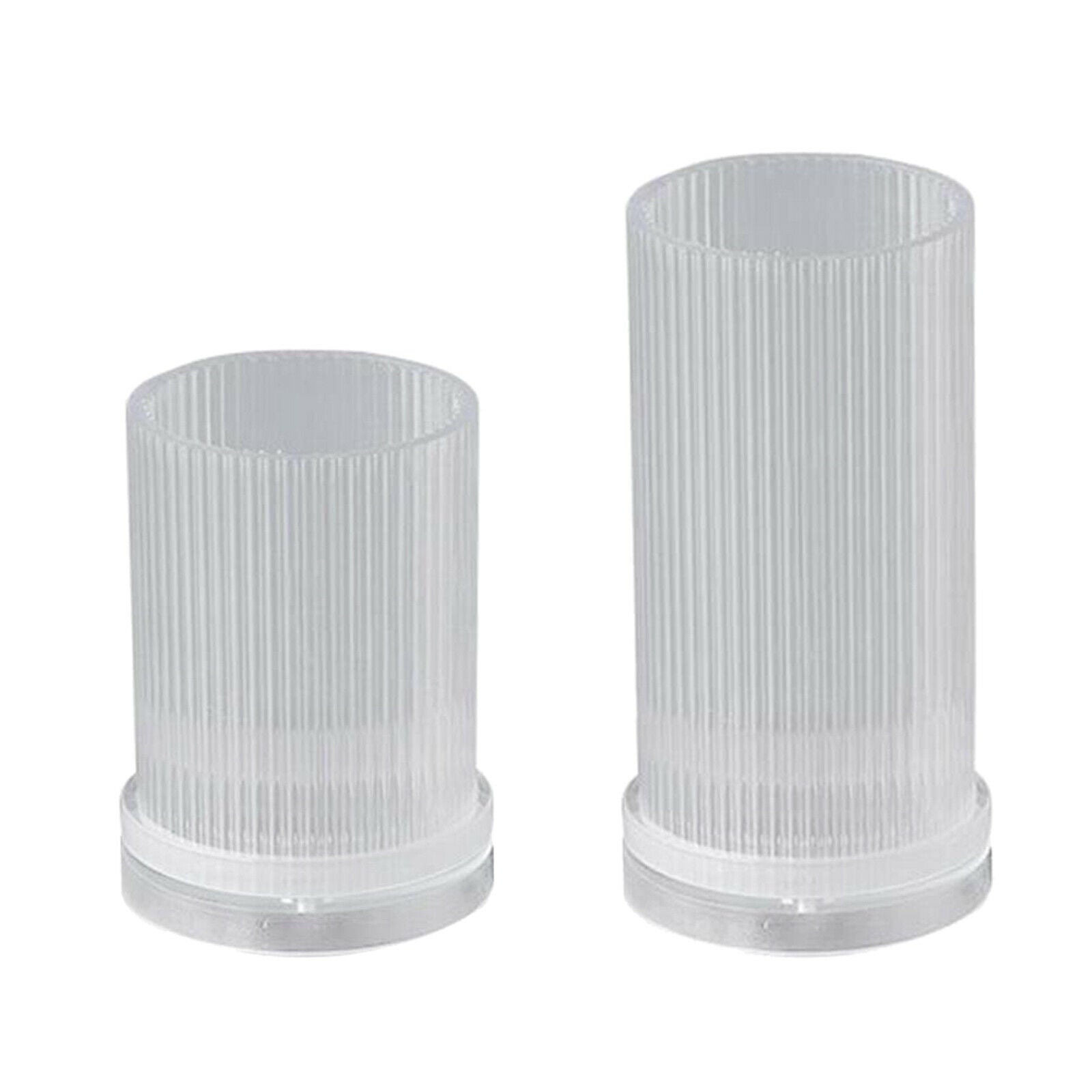 2x Clear Candle Molds Large Round Cylinder Rib Aroma Wax Candle Making DIY