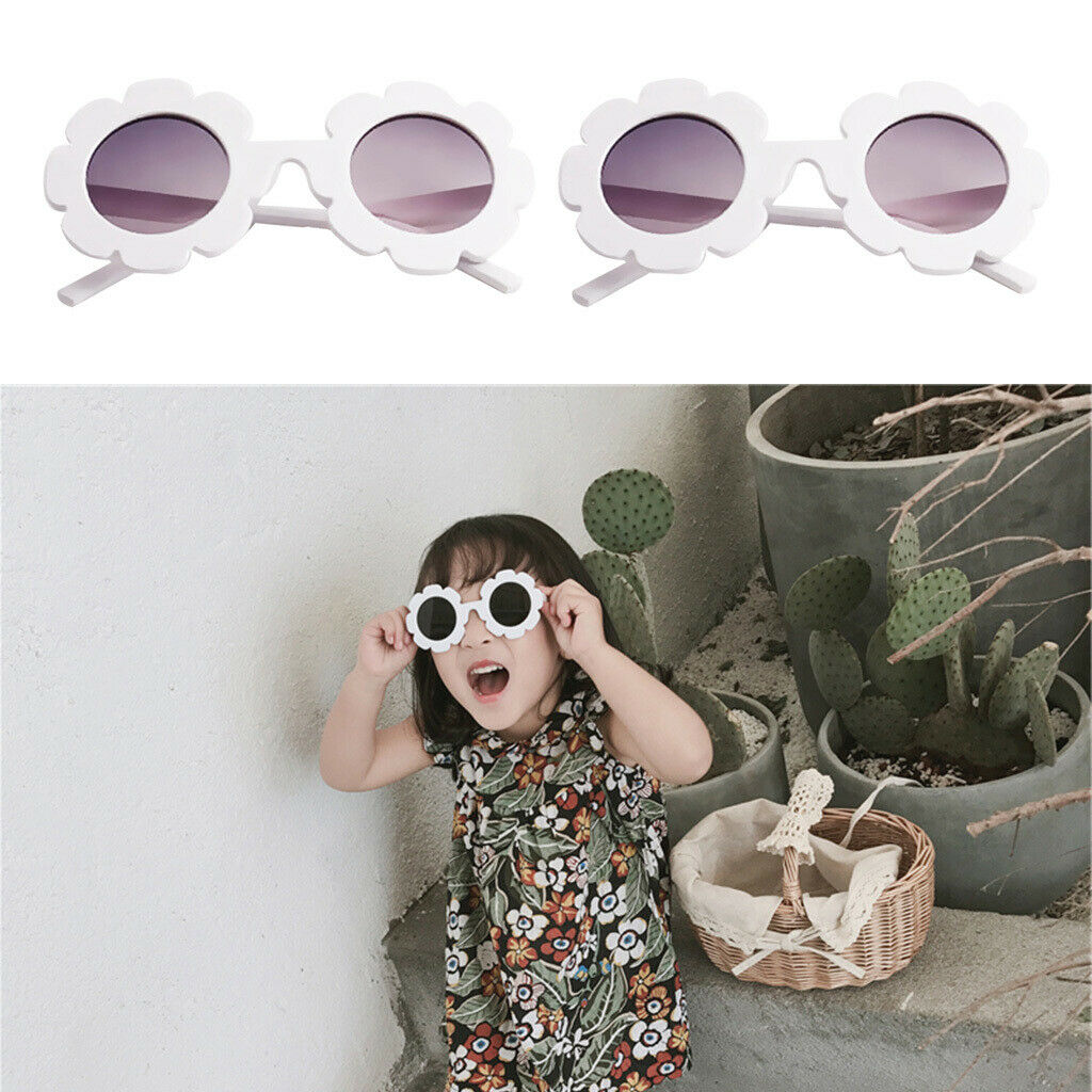 2x White Stylish Cute Baby Kids Boys Girls Sunglasses Toddler Soft Frame