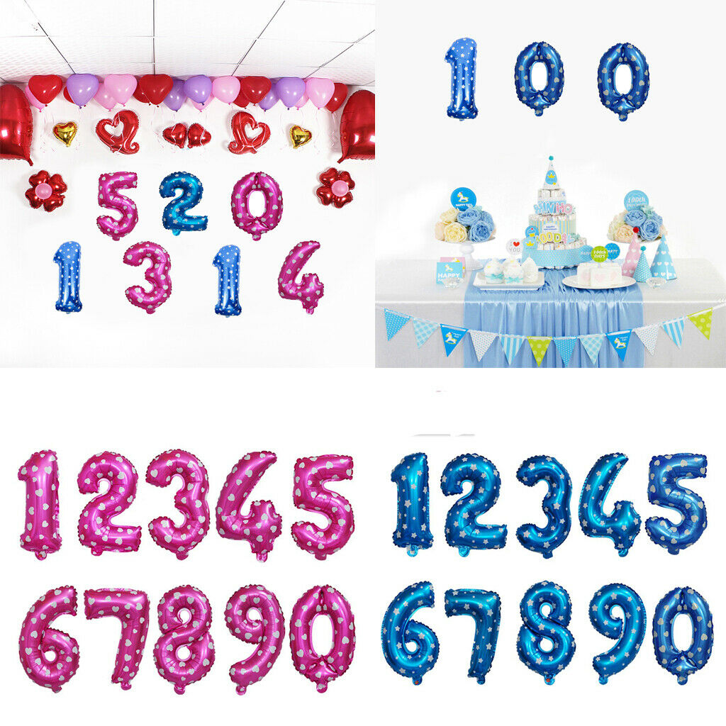 All Numbers Star Foil Balloons Birthday Anniversary Party Decor Number 0