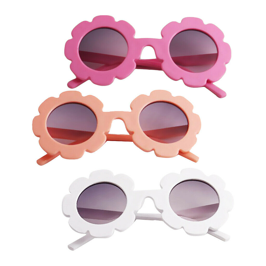 Pairs of 3 Fashion Baby Kids Flower Round Sunglasses Toddler Infant Goggles