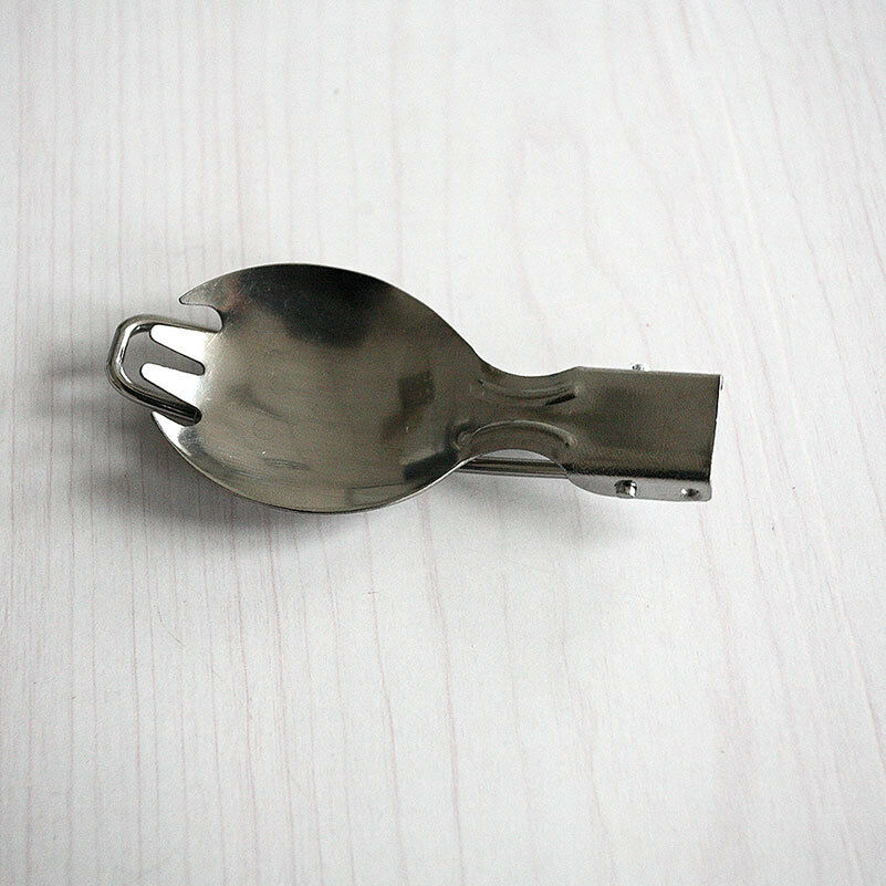 Outdoor Camping Portable Foldable Stainless Steel Spork Dinner Tablewar.l8