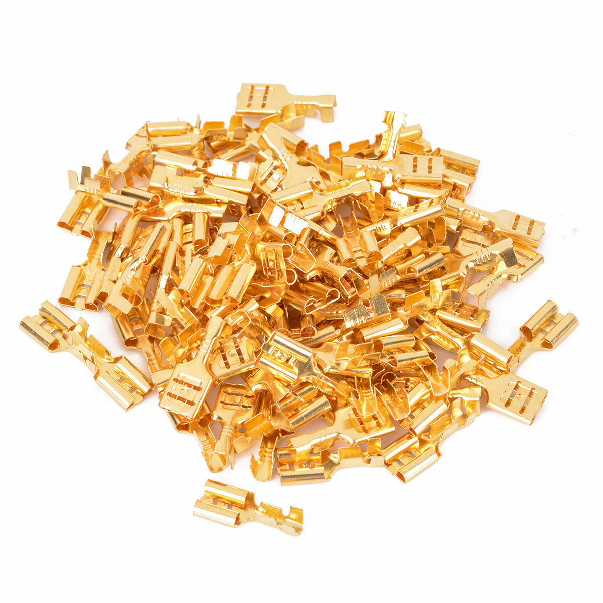 100pcs 4.8mm Crimp Terminal Female Spade Connector w/ Insulating Sleeve 22~16AWG