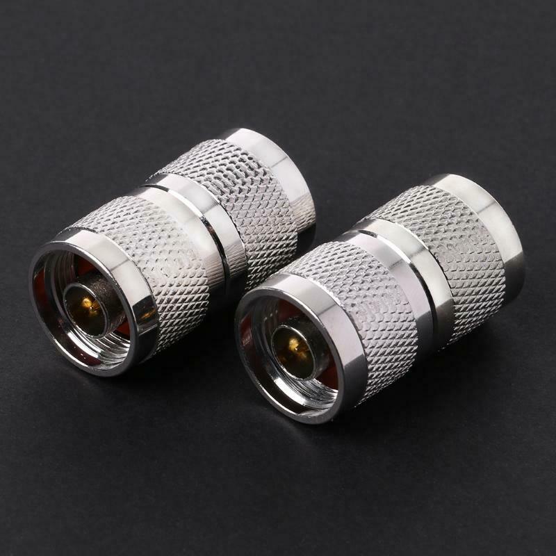 2 Pcs RF N Plug Male to N Plug Male N-JJ Coaxial Connector Antenna Cable Adapter