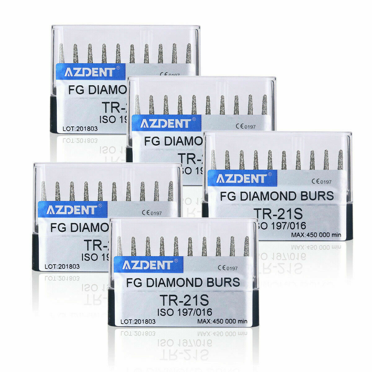 50 X Dental Diamond FG Burs Cavity Preparation Kit TR--21S 10pcs/Pack AZDENT