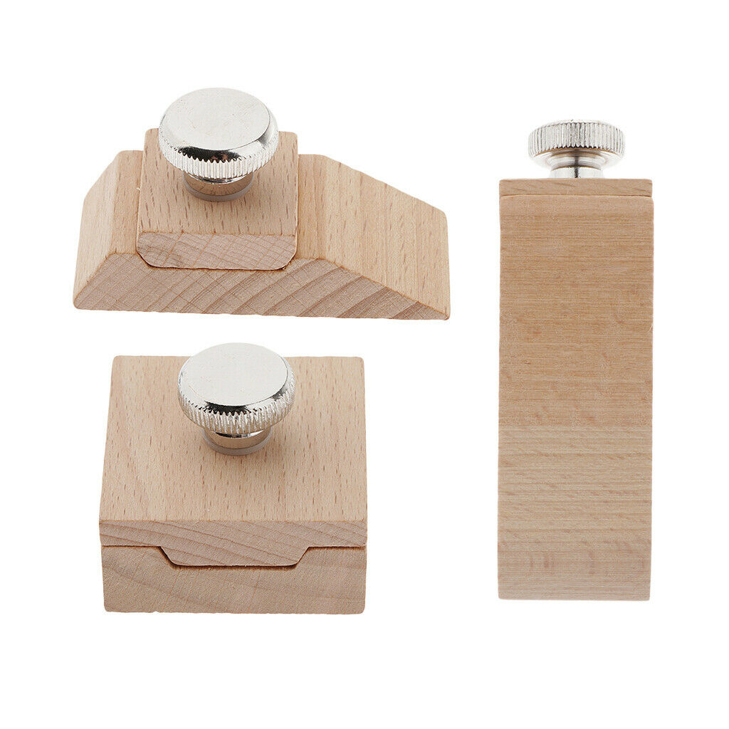Pack of 3 Wooden Sandpaper Sanding Leather Edge Grinding Polishing Tool