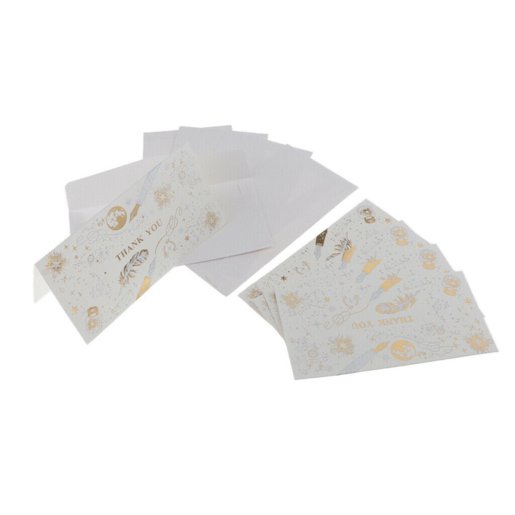 5 Pack Creative Thank You Cards Message Leaf Pattern Wedding Party Christmas