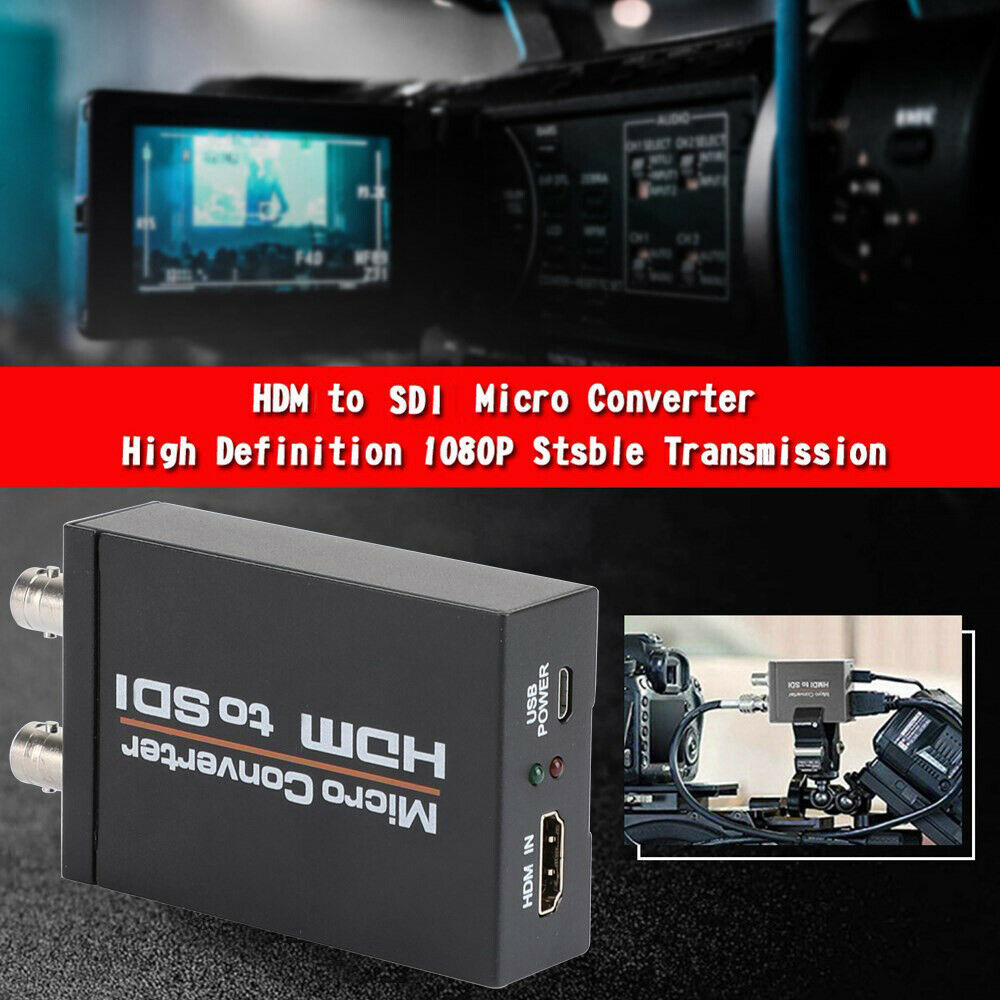 1 HDM In to 2 SDI+SDI Out Mini HD Video Micro Converter Audio Switcher Black BS5