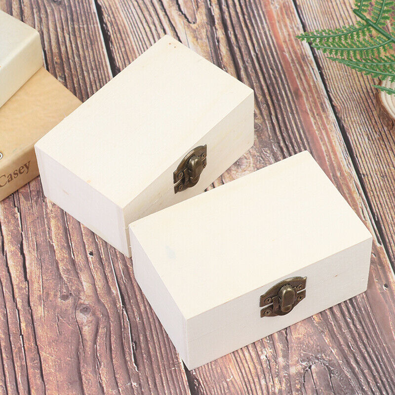 Home Storage Box Natural Wooden With Lid Golden Lock Jewelry Case Wooden .l8