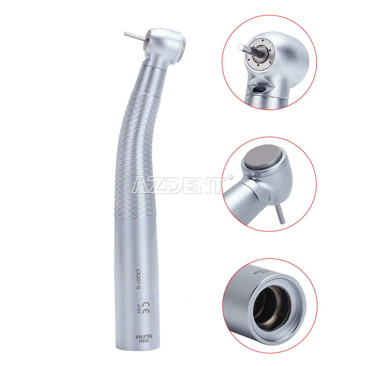 1Pc Dental LED Fiber Optic 3 Way High Speed Handpiece Torque CX207-GK-TP