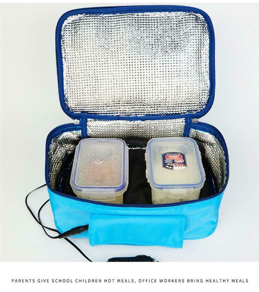 Portable 12V Car Travel Camping Food Warmer Heater Lunch Box Electric Oven Bag