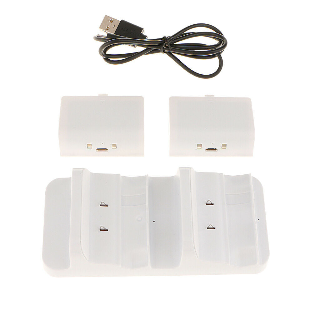 2x Dual Charging Station Dock Stand Base Batteries For Xbox One S Controller