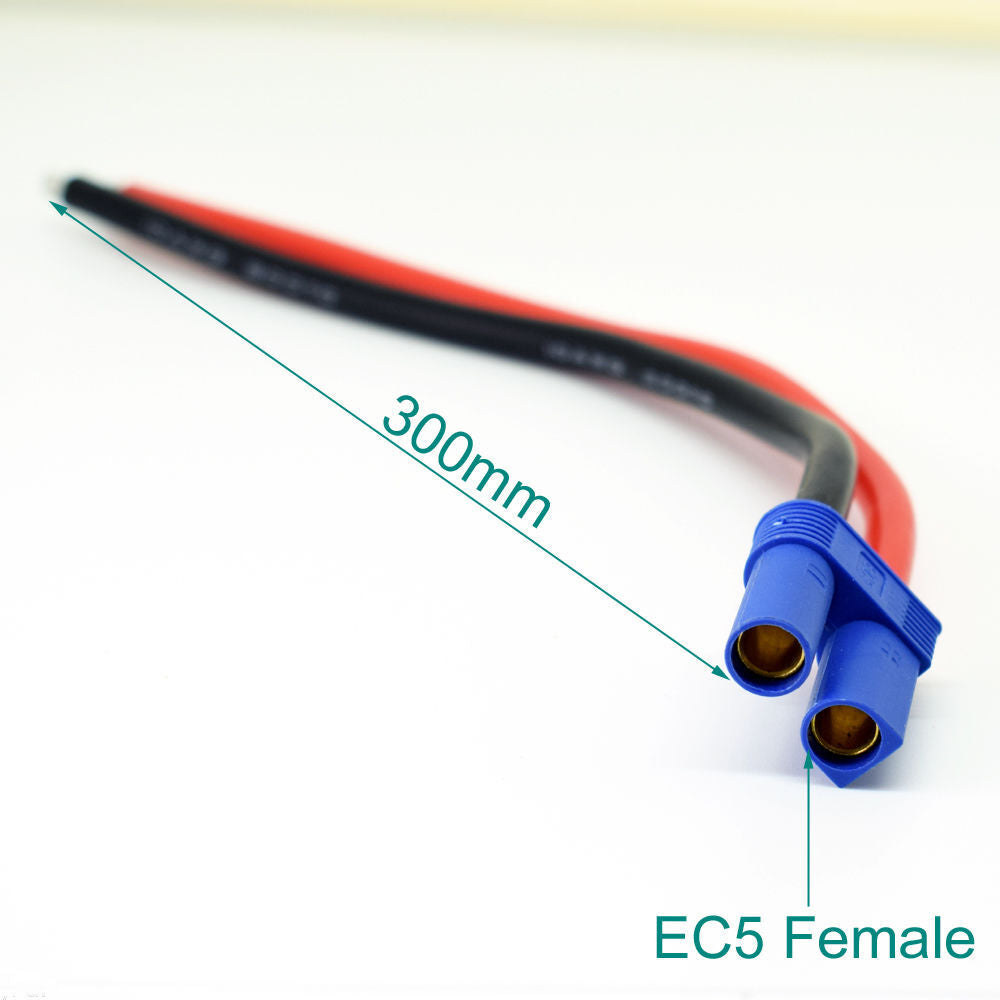 10pcs 1ft/30cm 10AWG EC5 Female Jack Battery Connector Silicone Wire DIY Cable