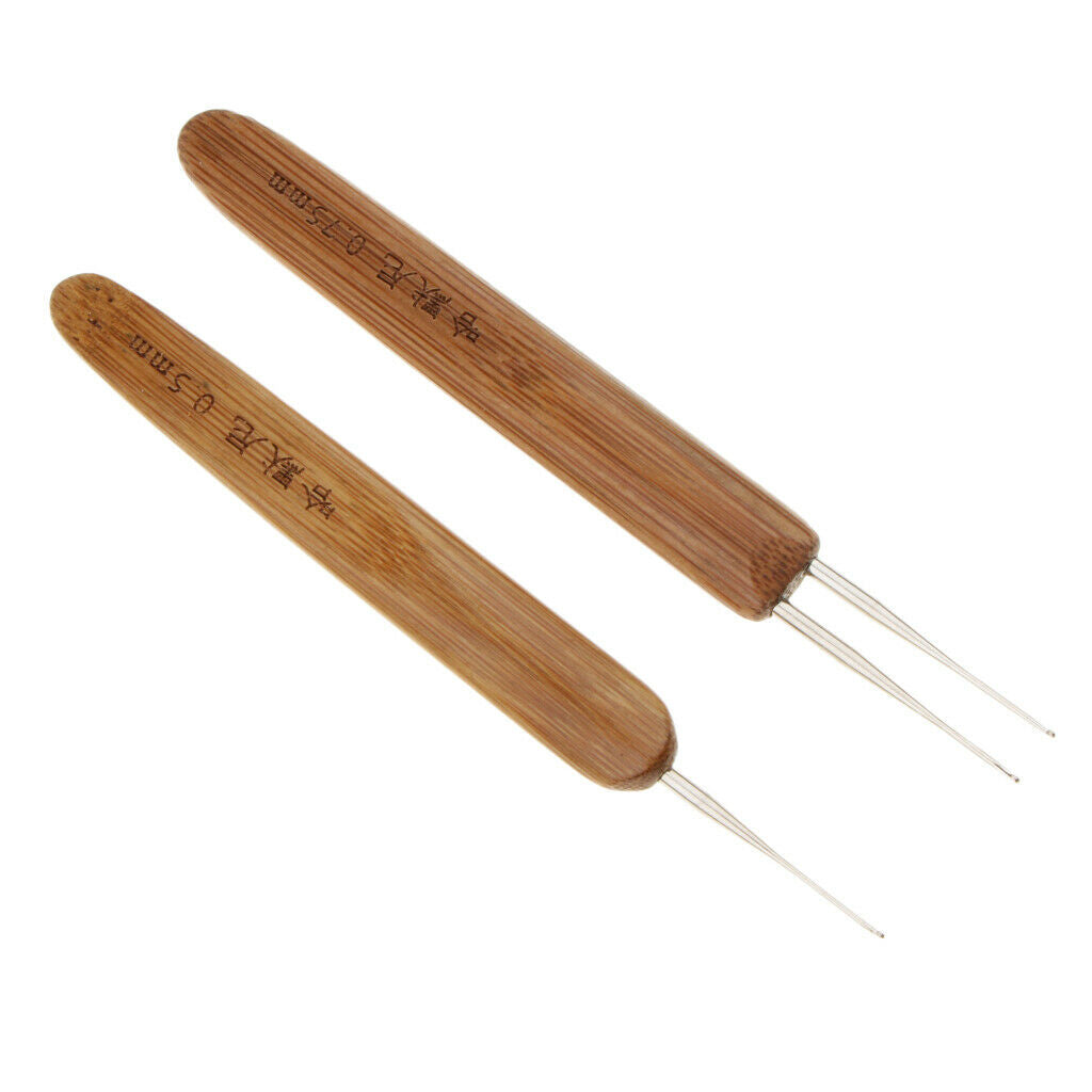 4 Pieces/set Bamboo Hair Weaving Crochet Needles Hooks Dreadlock Tool